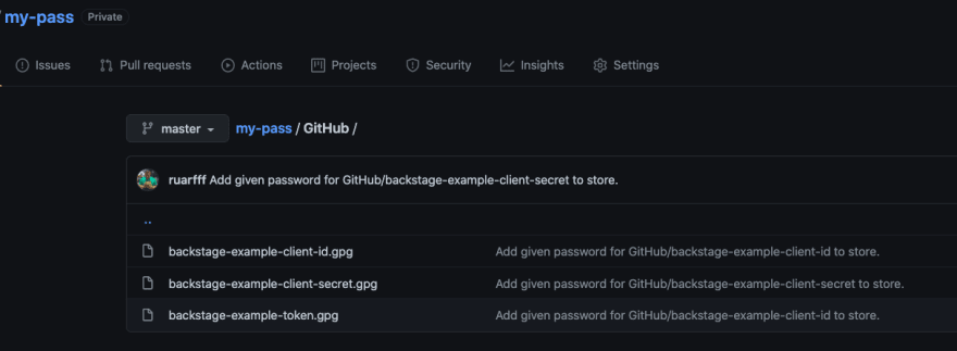 Secrets backed up